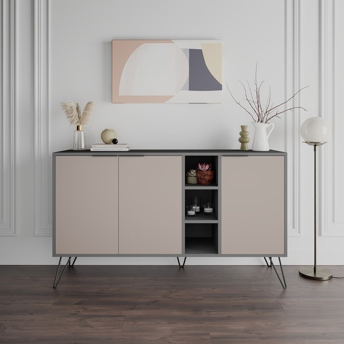 Комод Clara Console серо-бежевого цвета - купить Комоды по цене 25020.0 Комод Clara Console серо-бежевого цвета - купить Комоды по цене 25020.0