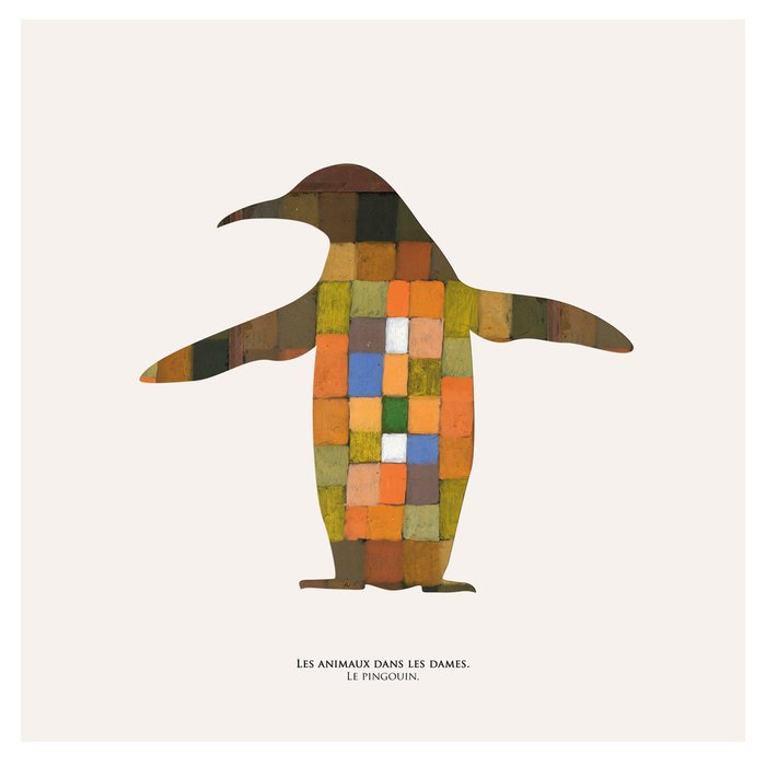 Картина (репродукция, постер): Пингвин в шашках 