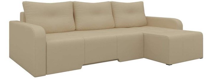 Угловой диван-кровать Манхеттен бежевого цвета (экокожа)