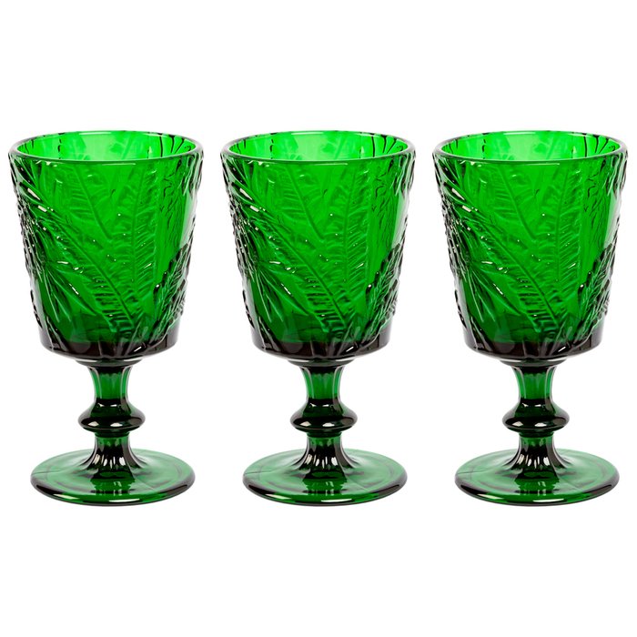 Набор из шести бокалов Петаль цвета изумруд - купить Бокалы и стаканы по цене 3700.0