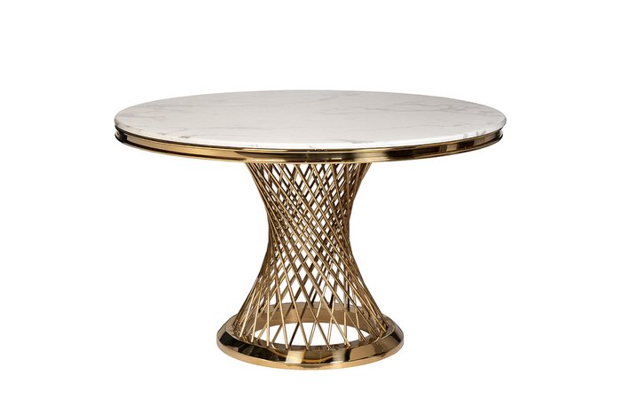 Обеденный стол Bianca Luna бело-золотого цвета