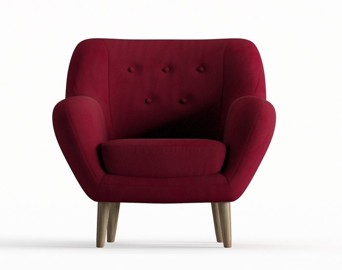 Кресло Cloudy в обивке из велюра бордового цвета - купить Интерьерные кресла по цене 15250.0