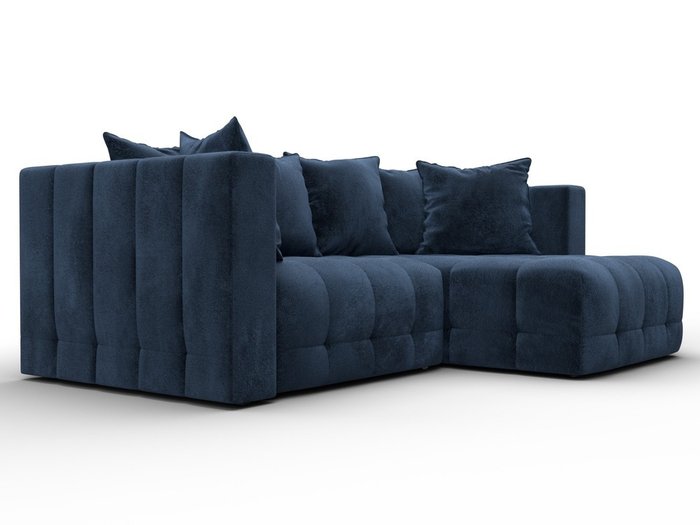 Угловой диван-кровать Лига-052 темно-синего цвета - лучшие Угловые диваны в INMYROOM