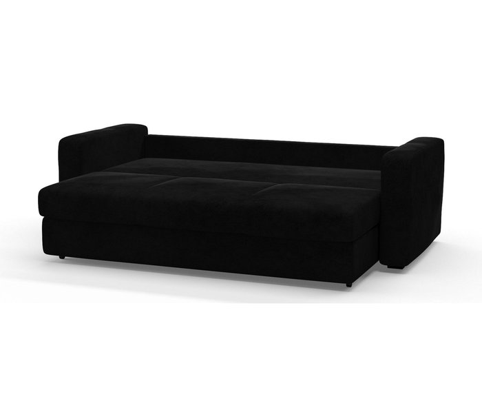 Диван-кровать Риквир в обивке из велюра черного цвета - лучшие Прямые диваны в INMYROOM