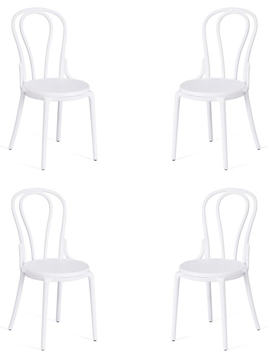 Набор из четырех стульев Thonet белого цвета Набор из четырех стульев Thonet белого цвета