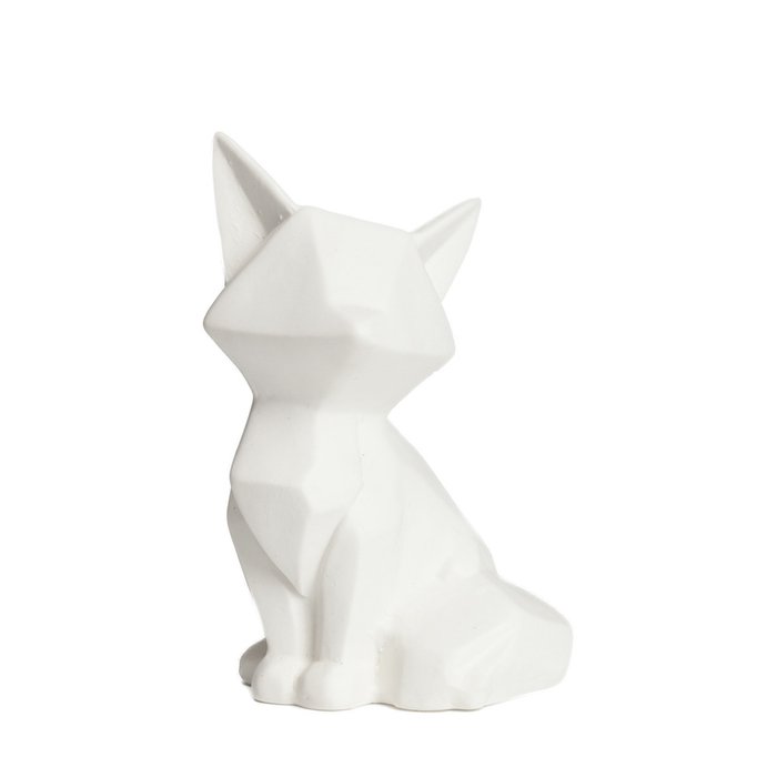 Белая декоративная керамическая статуэтка Foxy
