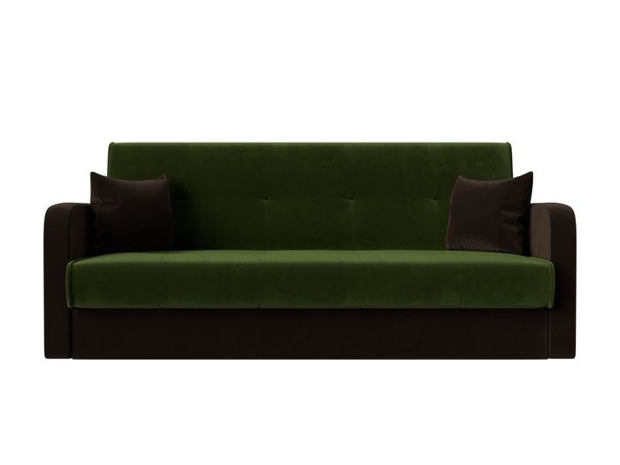Диван-кровать Надежда коричнево-зеленого цвета - купить Прямые диваны по цене 19999.0