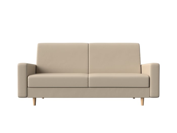 Прямой диван-кровать Бонн бежевого цвета (экокожа) - купить Прямые диваны по цене 26999.0