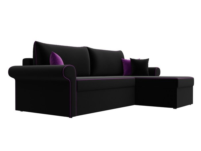 Угловой диван-кровать Милфорд черного цвета правый угол - лучшие Угловые диваны в INMYROOM