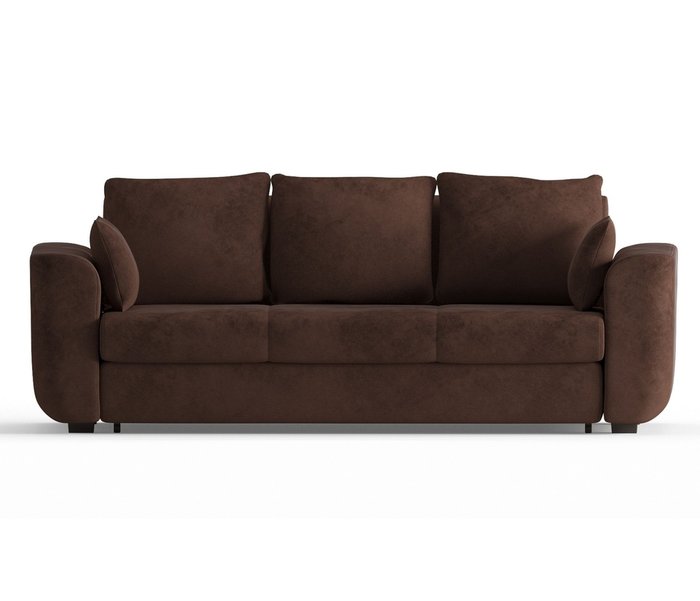 Диван-кровать Салтфорд в обивке из велюра темно-коричневого цвета - купить Прямые диваны по цене 44590.0