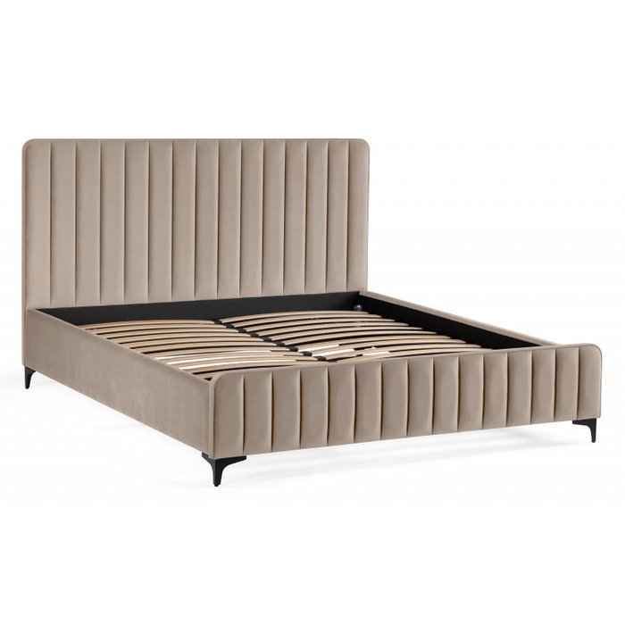 Кровать Амелия 160х200 бежевого цвета без подъемного механизма - купить Кровати для спальни по цене 36560.0