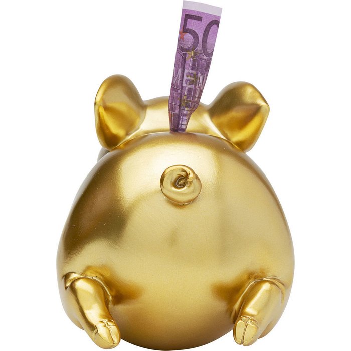 Копилка Pig золотого цвета - купить Фигуры и статуэтки по цене 5640.0