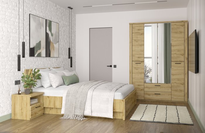 Прикроватная тумба Doorset бежевого цвета - лучшие Прикроватные тумбы в INMYROOM