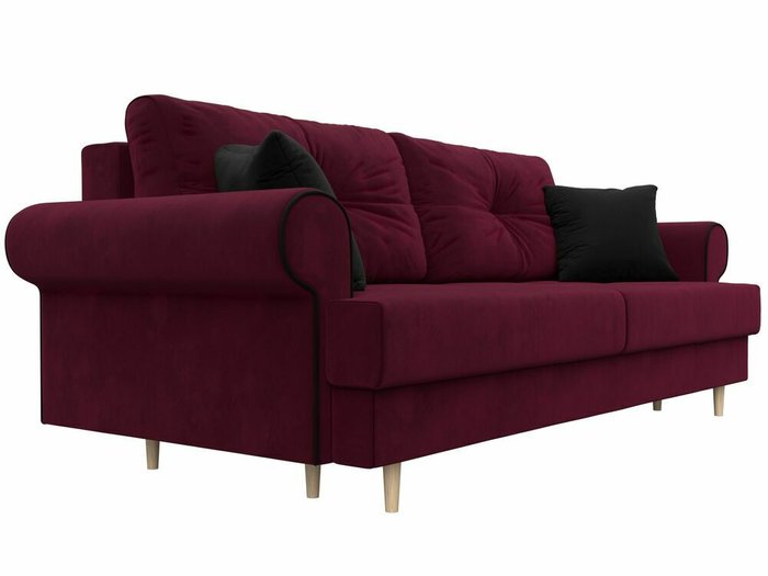 Прямой диван-кровать Сплин бордового цвета - лучшие Прямые диваны в INMYROOM