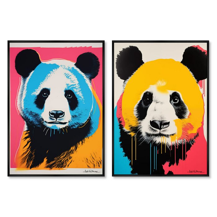 Набор из двух репродукций картин Vibe collection, Panda, 2024г.