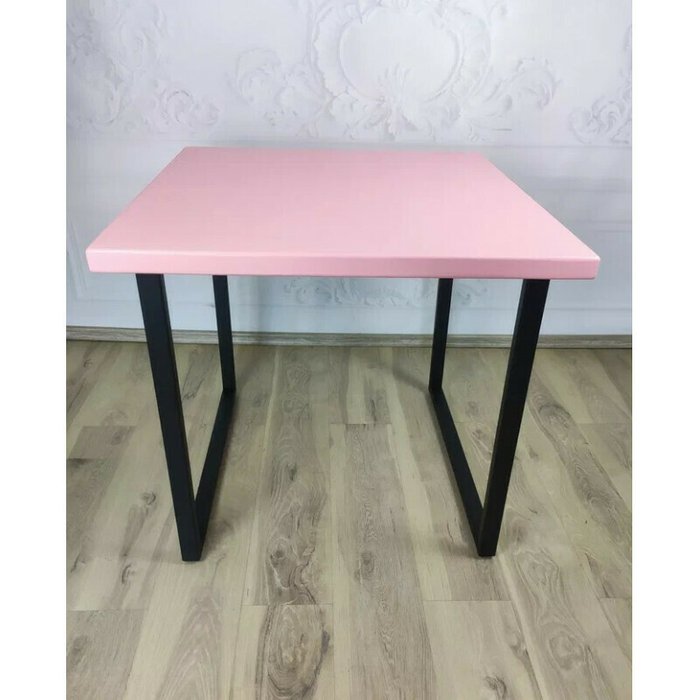 Обеденный стол Loft 70х70 черно-розового цвета - купить Обеденные столы по цене 10229.0