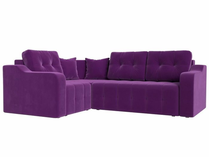 Угловой диван-кровать Кембридж фиолетового цвета левый угол