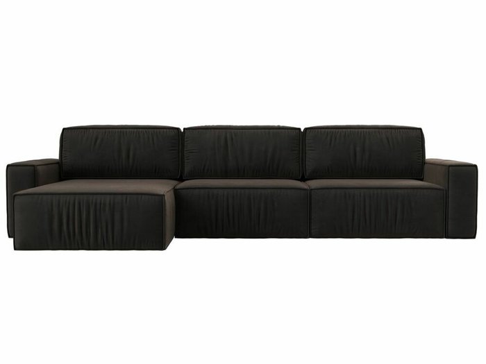 Угловой диван-кровать Прага Классик лонг темно-коричневого цвета левый угол - купить Угловые диваны по цене 102999.0
