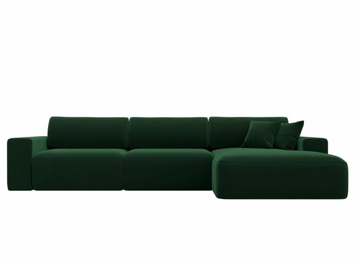 Угловой диван-кровать Лига 036 Классик Лонг темно-зеленого цвета правый угол - купить Угловые диваны по цене 109999.0