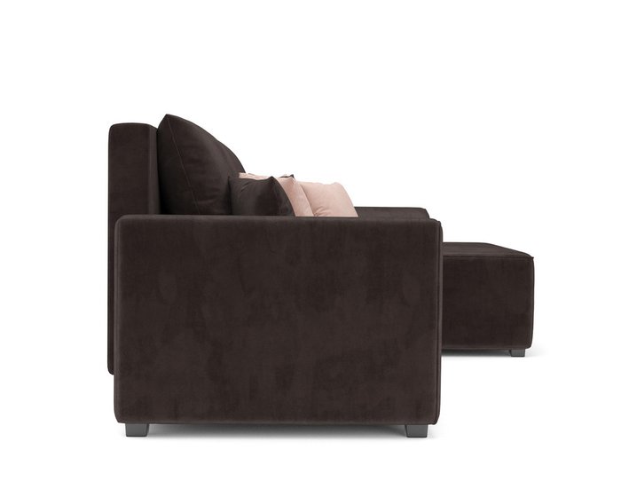 Угловой диван-кровать Каскад коричневого цвета правый угол - лучшие Угловые диваны в INMYROOM