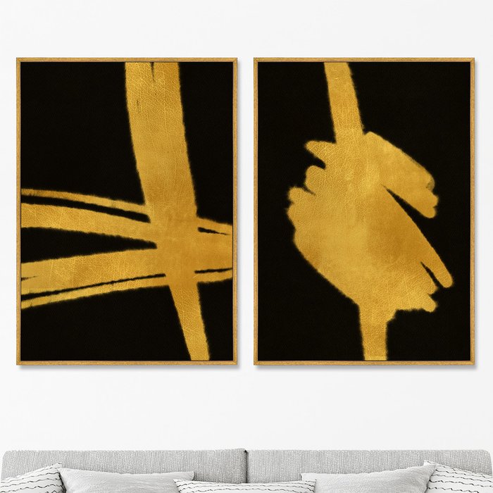 Набор из 2-х репродукций картин на холсте Golden knots, 2020г.