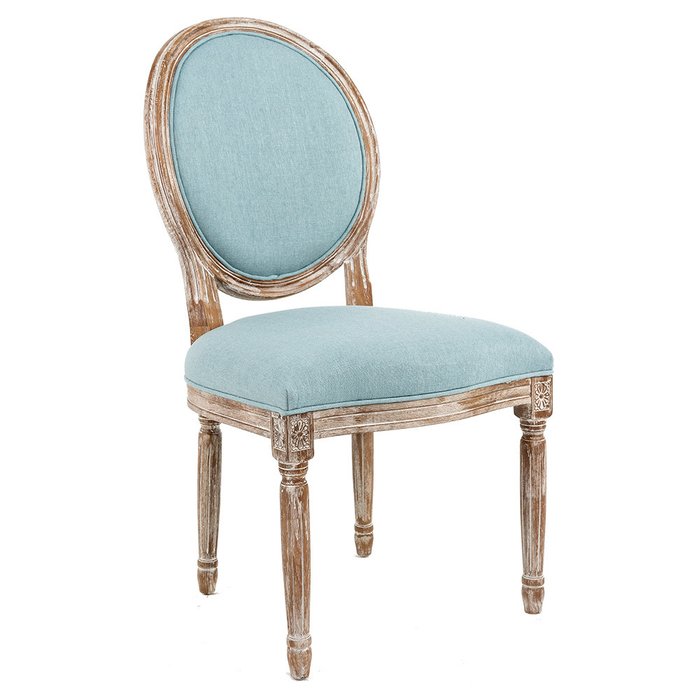 Стул Луи с обивкой голубого цвета - купить Обеденные стулья по цене 32000.0