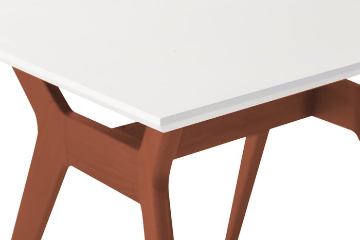 Обеденный стол Нарвик бело-коричневого цвета - купить Обеденные столы по цене 20480.0