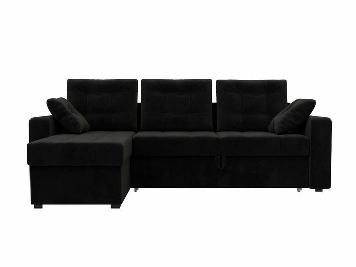 Угловой диван-кровать Камелот черного цвета левый угол - купить Угловые диваны по цене 48999.0