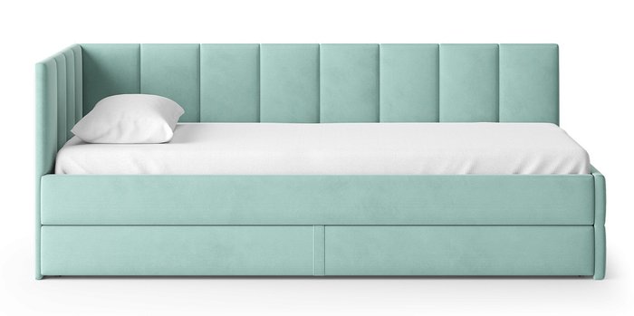Кровать Астра 90х200 бирюзового цвета без подъемного механизма Кровать Астра 90х200 бирюзового цвета без подъемного механизма