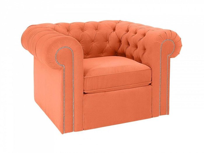 Кресло Chesterfield оранжевого цвета - купить Интерьерные кресла по цене 54810.0