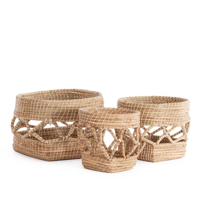 Набор из трех корзин Laila бежевого цвета Набор из трех корзин Laila бежевого цвета