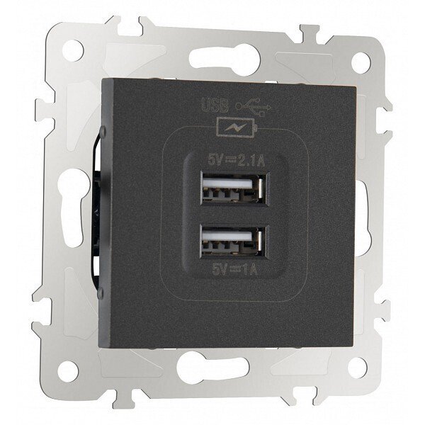 Розетка USB, без рамки 203.46-1.black Розетка USB, без рамки 203.46-1.black