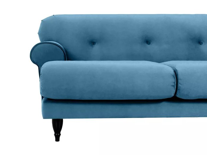 Диван Italia синего цвета с черными ножками - лучшие Прямые диваны в INMYROOM