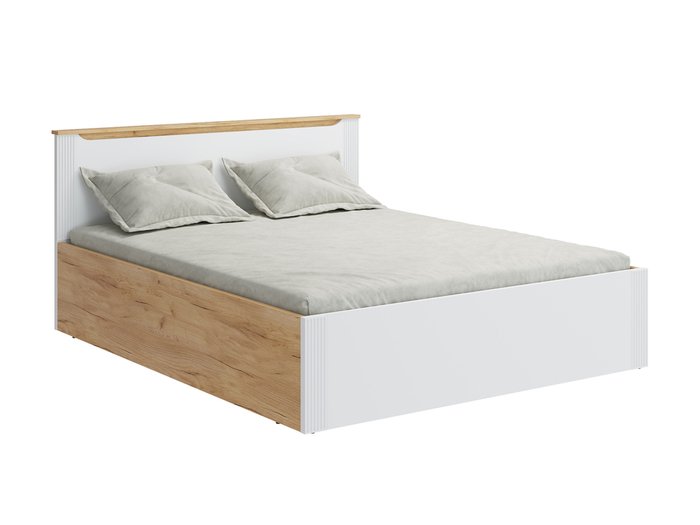 Кровать с подъемным механизмом Эмилия 160х200 белого цвета
