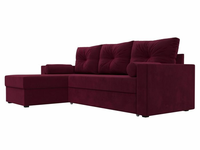 Угловой диван-кровать Верона бордового цвета левый угол - лучшие Угловые диваны в INMYROOM