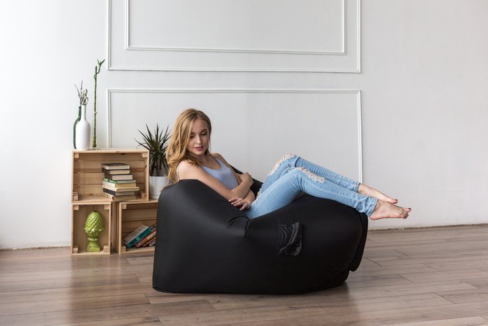 Надувное кресло Air Puf черного цвета - лучшие Бескаркасная мебель в INMYROOM