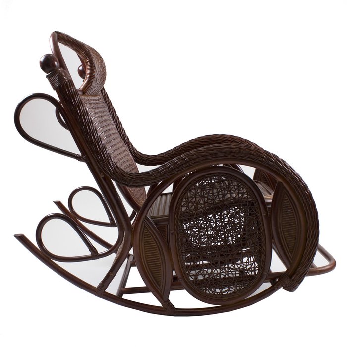 Кресло-качалка из ротанга Alexa с подушкой  коньяк - лучшие Садовые кресла в INMYROOM