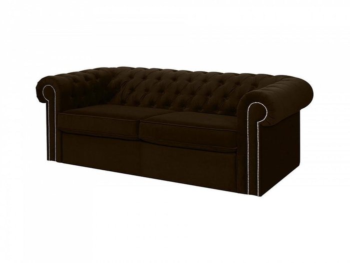 Диван-кровать Chesterfield темно-коричневого цвета - купить Прямые диваны по цене 132930.0