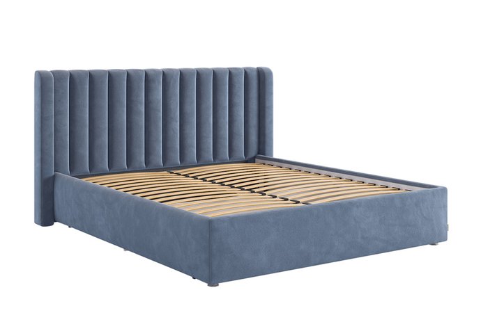Кровать без подъемного механизма Ева 160х200 синего цвета - купить Кровати для спальни по цене 34280.0