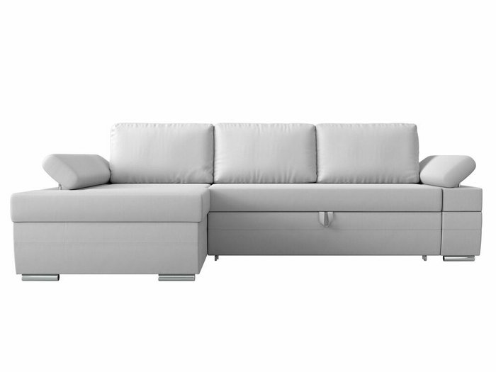 Угловой диван-кровать Канкун белого цвета (экокожа) левый угол - купить Угловые диваны по цене 69999.0