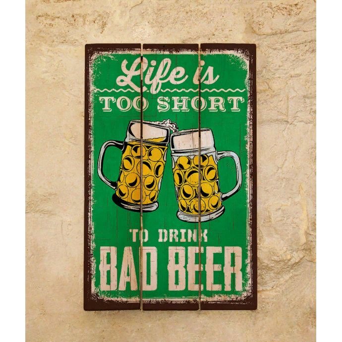 Декоративная табличка из дерева с принтом Beer 30х45