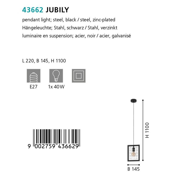 Подвесной светильник Jubily черно-серого цвета - купить Подвесные светильники по цене 5490.0