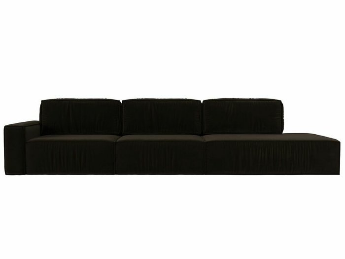 Диван-кровать Прага Модерн Лонг темно-коричневого цвета подлокотник слева - купить Прямые диваны по цене 97999.0
