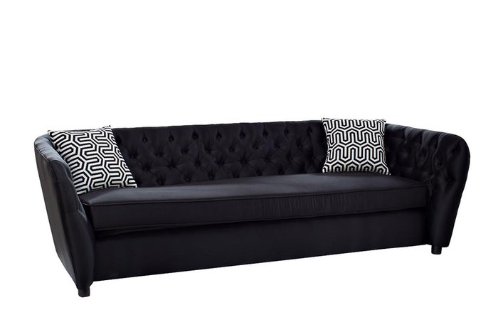 Черный трехместный черного цвета - купить Прямые диваны по цене 107200.0