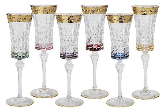 Набор: 6 бокалов для шампанского "Цветная Флоренция"