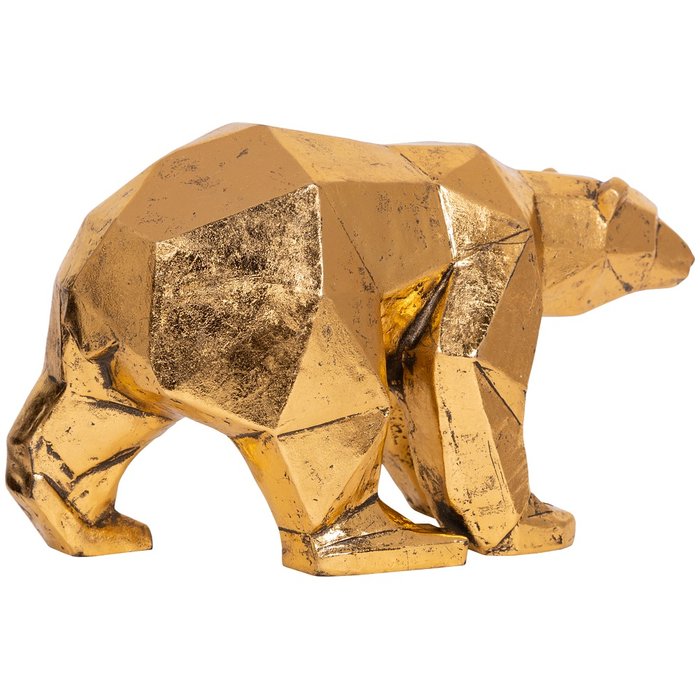 Скульптура Медведь Шейп золотого цвета - купить Фигуры и статуэтки по цене 3744.0