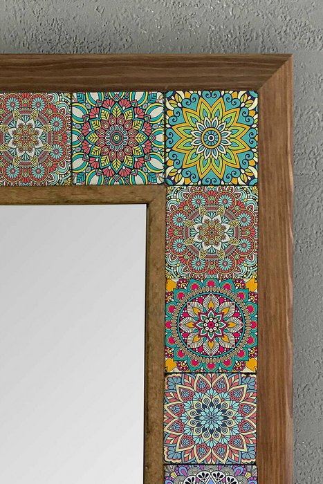 Настенное зеркало 43x43 с мозаикой из натурального камня - лучшие Настенные зеркала в INMYROOM