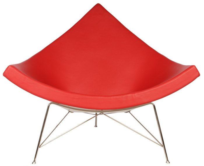  Кресло George Nelson Style Coconut Chair красная кожа - купить Интерьерные кресла по цене 81000.0