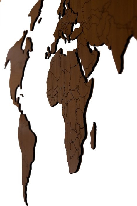 Деревянная карта мира Large цвета орех - купить Декор стен по цене 2190.0