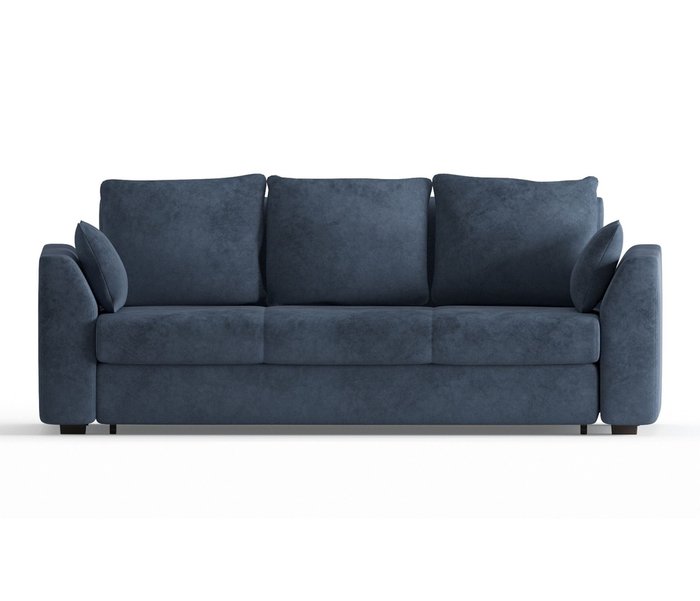 Диван-кровать Ла-Рошель в обивке из велюра темно-синего цвета - купить Прямые диваны по цене 36790.0